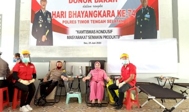 Peringati-Hari-Bhayangkara-ke-74,-Polres-TTS-Menggelar-Donor-Darah