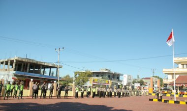 Gelar-Sosialisasi-AKB-dan-penggunaan-Masker,-Polres-TTS-Melaksanakan-Apel-Kesiapan