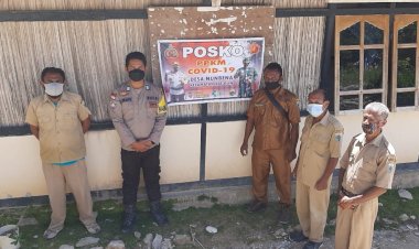 Bhabinkamtibmas-Polsek-Kie-Pantau-Pos-PPKM - Desa-Nunbena