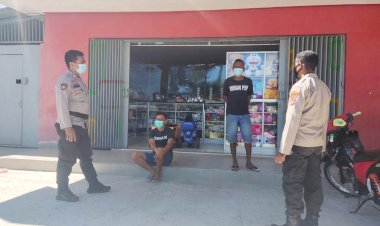 Rutin-Melaksanakan-Patroli,-Personil-Polsek-Abanteng -Imbau-Warga-Disiplin-Patuhi-Prokes