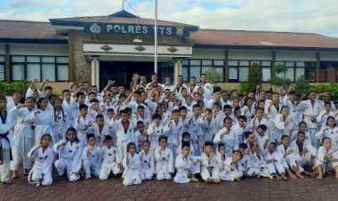 107 Taekwondoin termasuk- dojang-Polres-TTS,- Ikuti-UKT