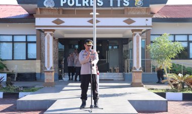Pimpin-Apel-Perdana,- Waka-Polres-TTS-Ingatkan -Anggota-Dilarang-Melibatkan-Diri -Dalam-Kegiatan-Politik