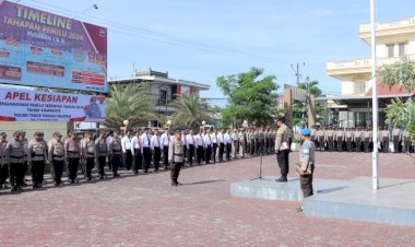 Siap -Mengamankan -Tahapan -Kampanye,-Polres-TTS-Gelar -Apel-   Kesiapan