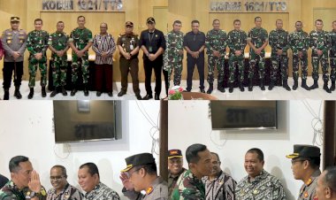Sinergitas-TNI-Polri,-Kapolres-TTS-turut-Sambut-Kunker-Pangdam-IX/Udayana-di-Kodim-1621/TTS