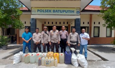 KRYD,-Polsek-Batu-Putih--Amankan-Ratusan-Liter-Miras-Beralkohol