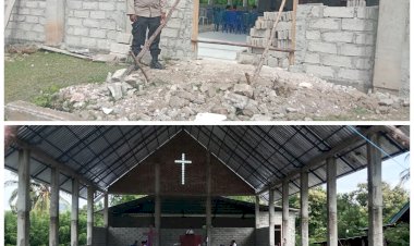 Polsek-Amanatun-Utara-Laksanakan-Pengamanan-Ibadah-Paskah-Kedua,-Berjalan-Dengan-Aman-dan-Khidmat