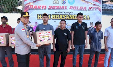 Kapolda-NTT-Bagikan-100-Paket-Sembako,-Wujud-Kepedulian-Polri-kepada-Masyarakat-di-HUT-Bhayangkara-ke-80