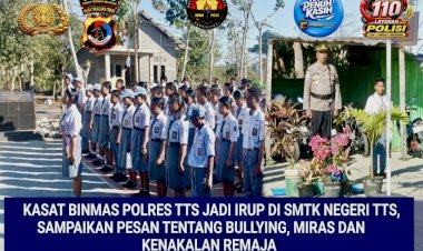 Kasat-Binmas-Polres-TTS-Jadi-Irup-di-SMTK-Negeri-TTS,-Sampaikan-Pesan--tentang-Bullying,-Miras-dan-Kenakalan-Remaja