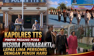 Kapolres-TTS-Pimpin-Pedang-Pora-Wisuda-Purnabakti,-Lepas-Lima-Personel-dengan-Penuh-Haru