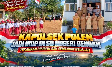 Kapolsek-Polen-Jadi-Irup-di-SD-Negeri-Oenoah,-Tekankan-Disiplin-dan-Semangat-Belajar