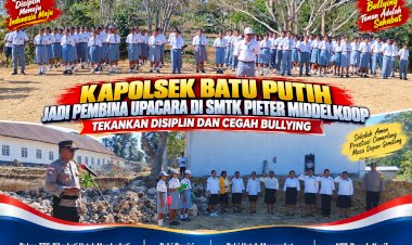 Kapolsek-Batu-Putih-Jadi-Pembina-Upacara-di-SMTK-Pieter-Middelkoop,-Tekankan-Disiplin-dan-Cegah-Bullying