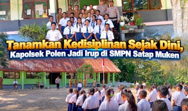 Tanamkan-Kedisiplinan-Sejak-Dini,-Kapolsek-Polen-Jadi-Irup-di-SMPN-Satap-Muken