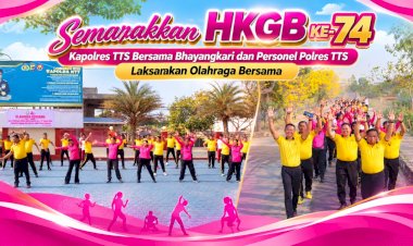 Semarakkan-HKGB-ke-74,-Kapolres-TTS-Bersama-Bhayangkari-dan-Personel-Polres-TTS-Laksanakan-Olahraga-Bersama