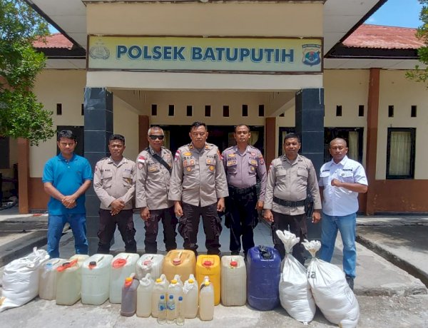 KRYD, Polsek Batu Putih  Amankan Ratusan Liter Miras Beralkohol