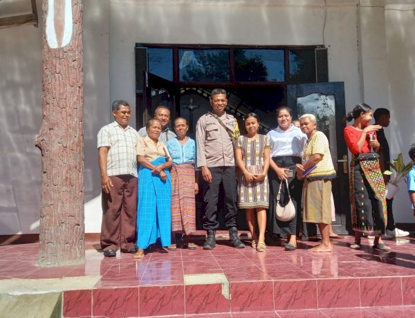 Minggu Kasih, Bhabinkamtibmas Polen Laksanakan Ibadah dan Sampaikan Pesan Kamtibmas