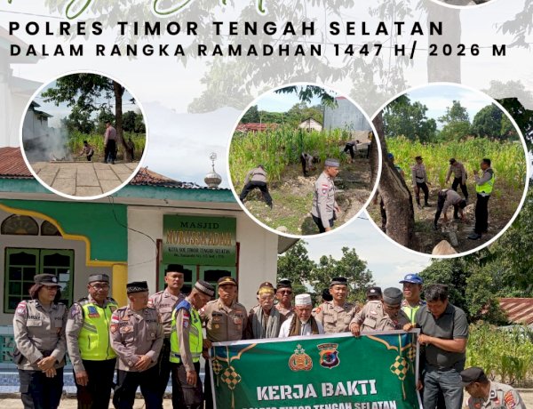 Sambut Ramadan 1447 H, Polres TTS Gelar Aksi Religi di Masjid Nurussa’adah Soe