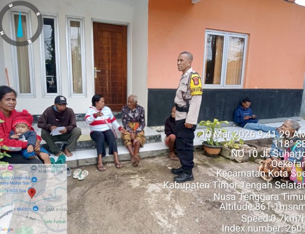 Bhabinkamtibmas Kel. Oekefan Laksanakan Patroli Dialogis, Pererat Hubungan Dengan Warga