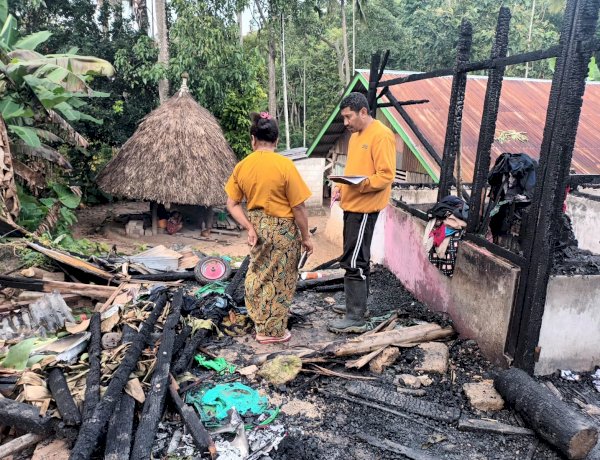 Polres TTS Ungkap Dugaan Penyebab Kebakaran Rumah  Warga Di Desa Sono, Amanatun Utara