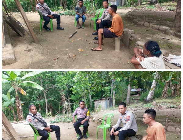 Kapolsek Bersama Kapolpos dan Bhabinkamtibmas Sambang Warga, Sampaikan Waspada TPPO