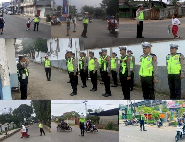 Jaga Kelancaran Aktivitas Pagi, Personel Satlantas Polres TTS Amankan Belasan Titik Rawan di Kota Soe