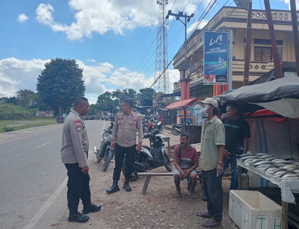 Sambangi Pangkalan Ojek Niki-niki, Polsek Amanuban Tengah Ingatkan Warga Jahui Miras dan Judi