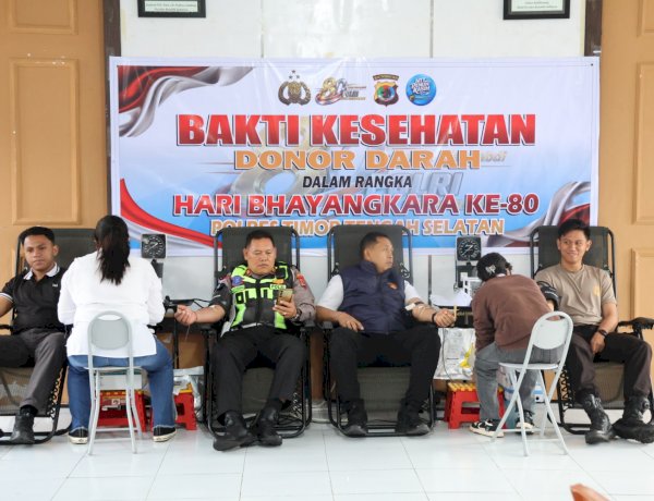 Sambut Hari Bhayangkara ke-80, Polres TTS Laksanakan Kegiatan Donor Darah