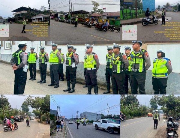 Arus Lalu Lintas Soe Terjaga: Satlantas Polres TTS Laksanakan Apel dan Pengaturan Pagi