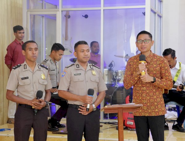 Minggu Kasih, Polres TTS berbagi pujian dan himbauan kamtibmas