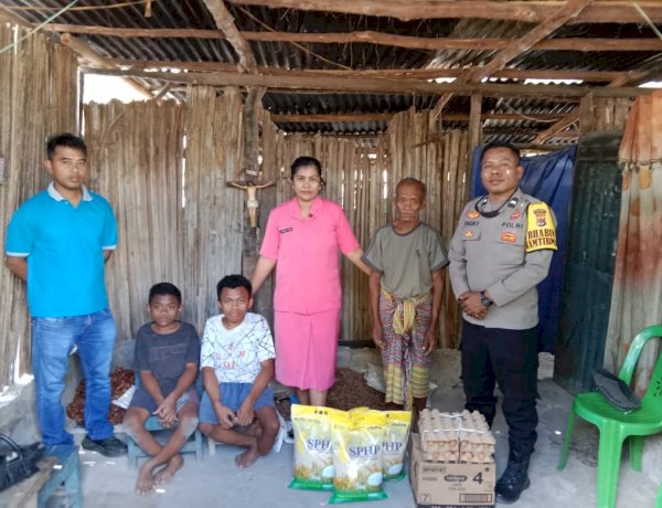 Peduli Warga Kurang Mampu, Kapolsek Batu Putih Salurkan Bantuan kepada Keluarga Markus Tuke