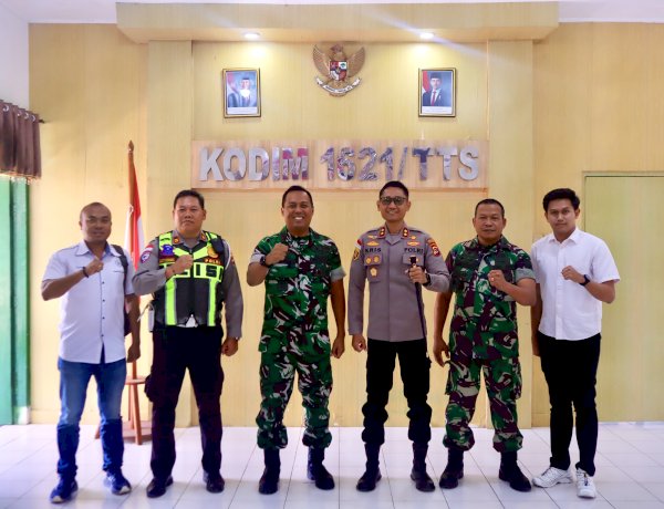 Kapolres TTS Silaturahmi ke Kodim 1621/TTS, Perkuat Sinergi TNI-Polri Jaga Kamtibmas