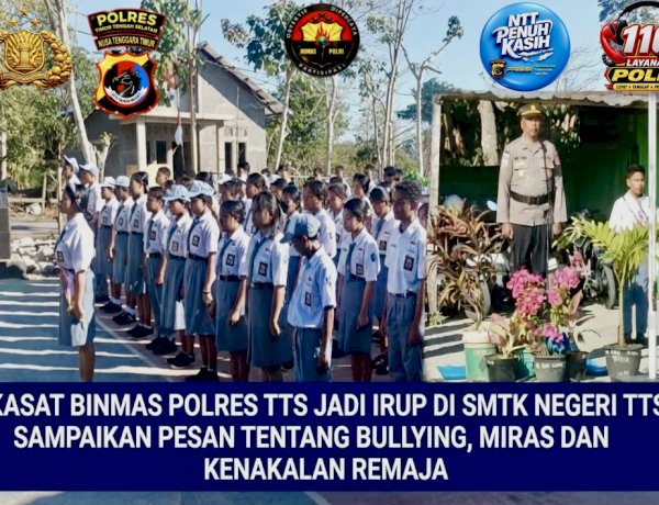 Kasat Binmas Polres TTS Jadi Irup di SMTK Negeri TTS, Sampaikan Pesan  tentang Bullying, Miras dan Kenakalan Remaja