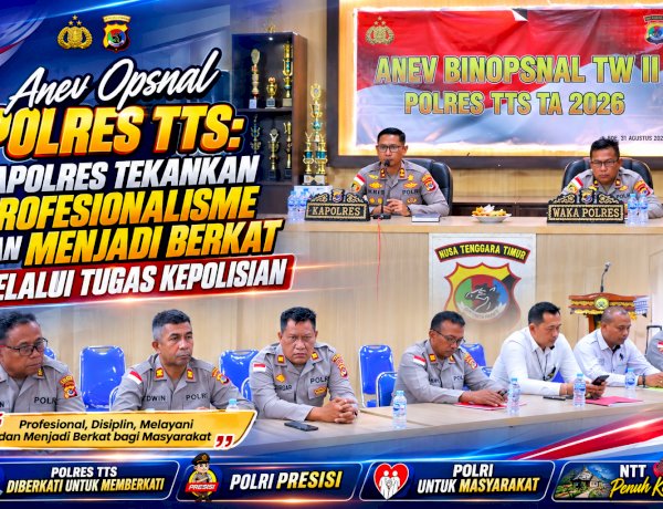 Anev Opsnal Polres TTS: Kapolres Tekankan Profesionalisme dan Menjadi Berkat Melalui Tugas Kepolisian