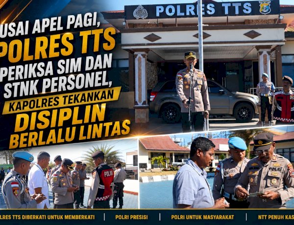Usai Apel Pagi, Polres TTS Periksa SIM dan STNK Personel, Kapolres Tekankan Disiplin Berlalu Lintas