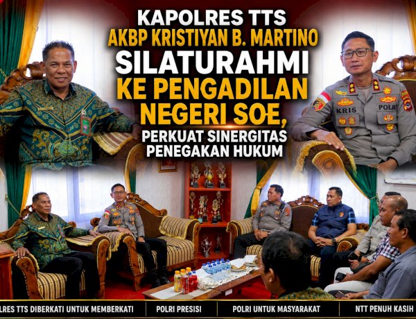 Kapolres TTS Silaturahmi ke Pengadilan Negeri Soe, Perkuat Sinergitas Penegakan Hukum