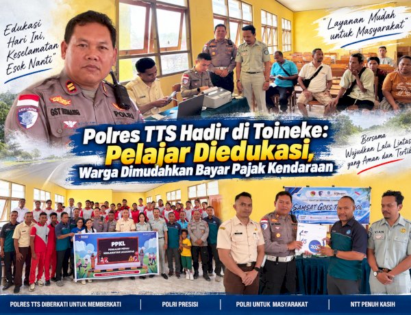 Polres TTS Hadir di Toineke: Pelajar Diedukasi, Warga Dimudahkan Bayar Pajak Kendaraan