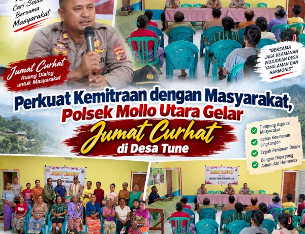 Perkuat Kemitraan dengan Masyarakat, Polsek Mollo Utara Gelar Jumat Curhat di Desa Tune