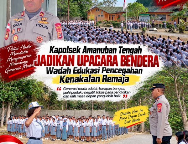 Kapolsek Amanuban Tengah Jadikan Upacara Bendera Wadah Edukasi Pencegahan Kenakalan Remaja