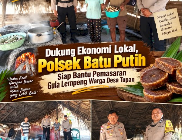 Dukung Ekonomi Lokal, Polsek Batu Putih Siap Bantu Pemasaran Gula Lempeng Warga Desa Tupan.