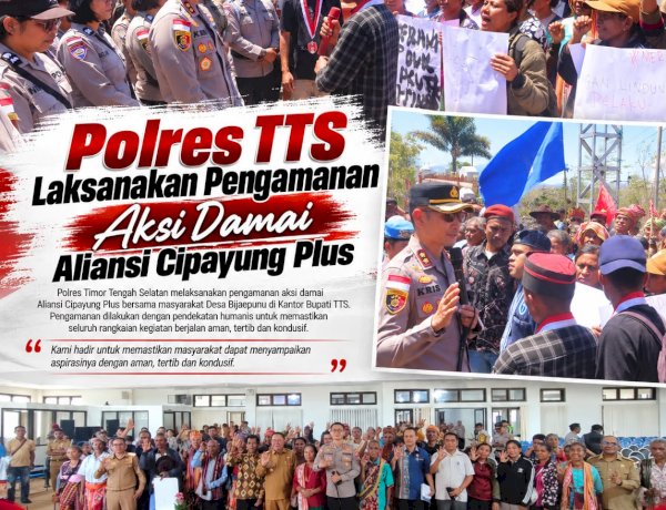Polres TTS Laksanakan Pengamanan Aksi Damai Aliansi Cipayung Plus