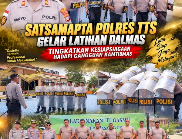 Satsamapta Polres TTS Gelar Latihan Dalmas, Tingkatkan Kesiapsiagaan Hadapi Gangguan Kamtibmas