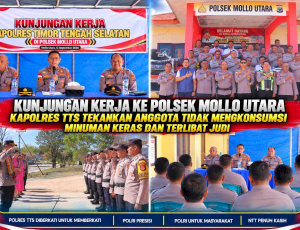 Kunjungan Kerja ke Polsek Mollo Utara, Kapolres TTS Tekankan Anggota Tidak Mengkonsumsi Minuman Keras dan Terlibat Judi