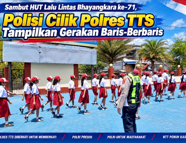 Sambut HUT Lalu Lintas Bhayangkara ke-71, Polisi Cilik Polres TTS Tampilkan Gerakan Baris-Berbaris