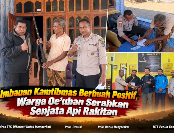 Imbauan Kamtibmas Berbuah Positif, Warga Oe’uban Serahkan Senjata Api Rakitan