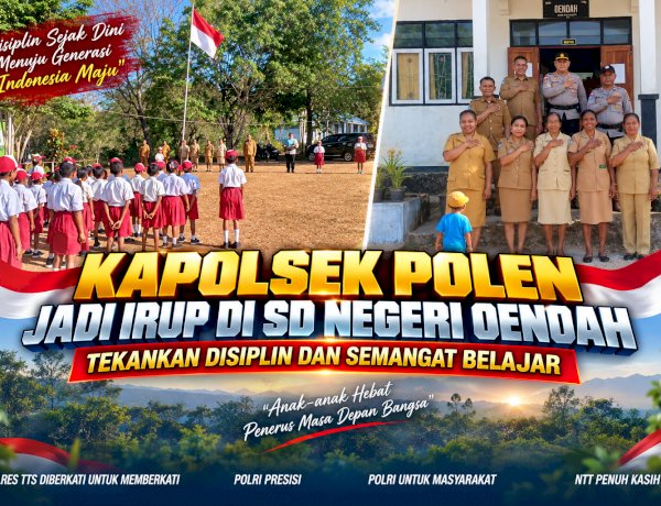 Kapolsek Polen Jadi Irup di SD Negeri Oenoah, Tekankan Disiplin dan Semangat Belajar