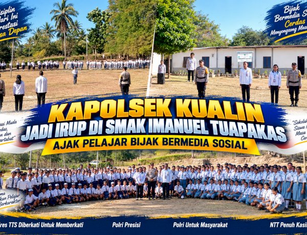 Kapolsek Kualin Jadi Irup di SMAK Imanuel Tuapakas, Ajak Pelajar Bijak Bermedia Sosial