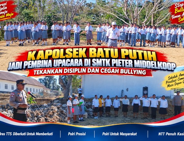 Kapolsek Batu Putih Jadi Pembina Upacara di SMTK Pieter Middelkoop, Tekankan Disiplin dan Cegah Bullying