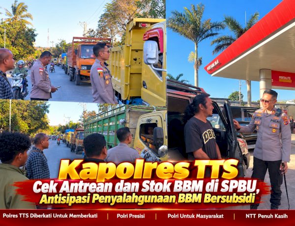 Kapolres TTS Cek Antrean dan Stok BBM di SPBU, Antisipasi Penyalahgunaan BBM Bersubsidi