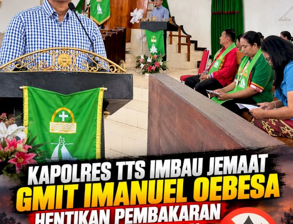 Kapolres TTS Imbau Jemaat GMIT Imanuel Oebesa Hentikan Pembakaran Hutan dan Lahan