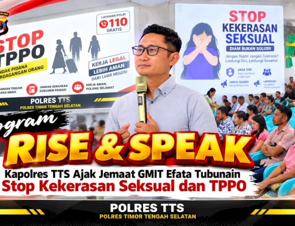 Program Rise & Speak, Kapolres TTS Ajak Jemaat GMIT Efata Tubunain Stop Kekerasan Seksual dan TPPO