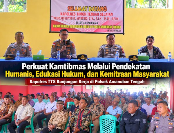 Perkuat Kamtibmas Melalui Pendekatan Humanis, Edukasi Hukum, dan Kemitraan Masyarakat; Kapolres TTS Kunjungan Kerja di Polsek Amanuban Tengah